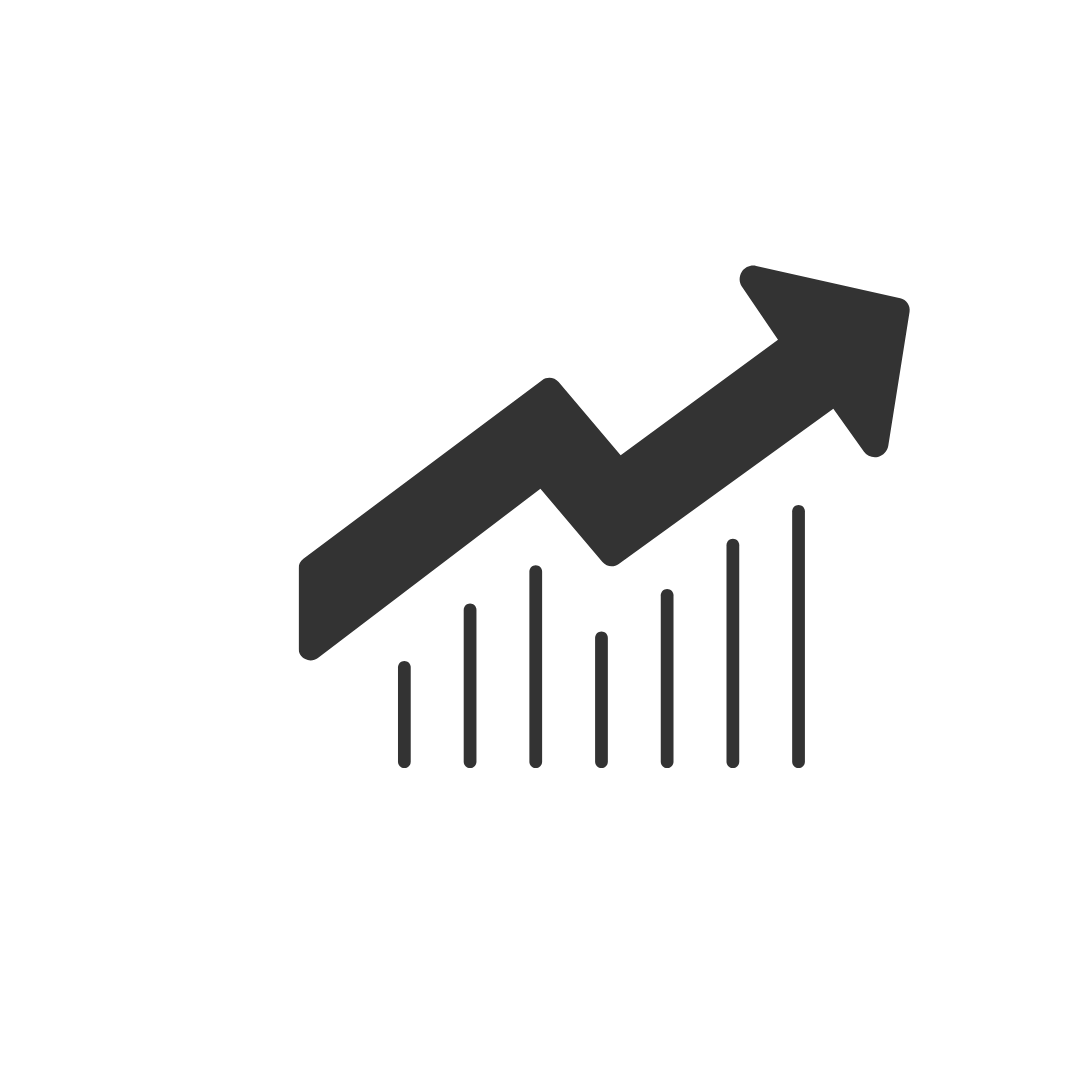 Graph showing upward sales growth